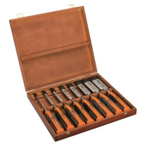 Bahco Stechbeitelsatz 424P-S8-EUR in Holzkiste 8 tlg. Stemmeisen Stecheisen - Bild 1 von 3