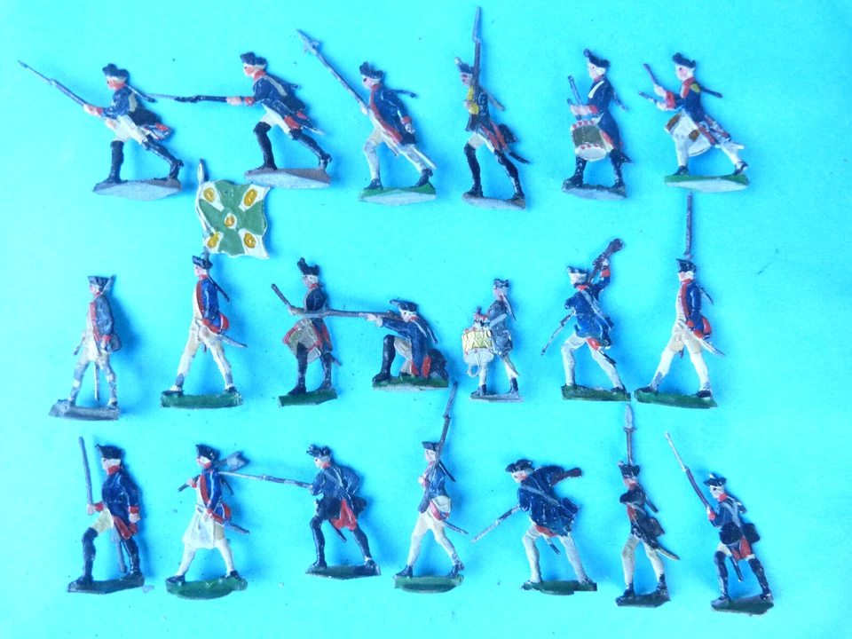 Plats d'étain - Zinnfiguren :  Guerre de 7 ans - 20 soldats prussiens - Photo 1/1