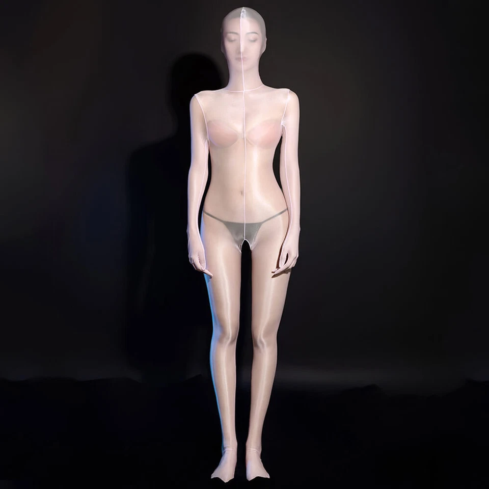 Macacão sexy transparente brilhante capa completa bodystocking catsuit Zentai - Imagem 1 de 4