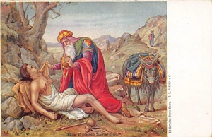 21-37C) CARTOLINA STORIA SACRA G.B. PARAVIA E C. PIETOSO SAMARITANO - Bild 1 von 2