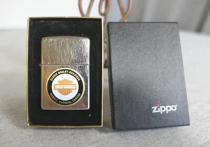 NEW 2012 Brushed Chrome Harley Barrie Ontario Canada Dealer Zippo Lighter w Box - Picture 1 of 11
