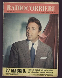 RADIOCORRIERE 22/1956 LUCIANO SALCE FRANCA VALERI VITTORIO CAPRIOLI LASCIA O RAD - Picture 1 of 1