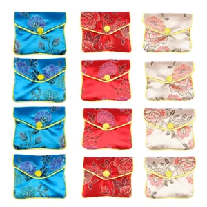NUOLUX 12PCS Chinese Traditional Brocade Pouch Coin Purse Embroidery Pouch