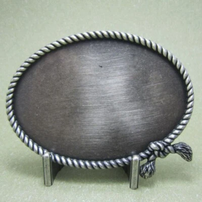 Fibbia Western Corda, Corda, Vero Argento- Edizione, Cowboy, Fibbia Cintura - Immagine 1 di 2