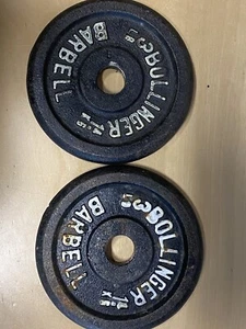 Vintage Pair Bollinger Barbell 3 lb. Weight Plates - Picture 1 of 2