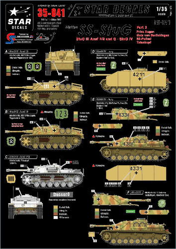 Star Decals 1/35 German STuG Part 2 STuG III Ausf F8/G & STuG IV decals ...