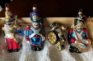 RARE Kurt Adler Polonaise NAPOLEONIC SOLDIERS 4 Ornament Set In Wood Box 1997 - Picture 1 of 15