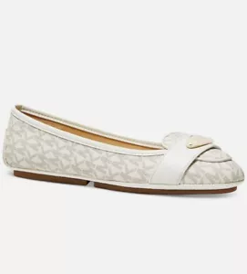 MICHAEL KORS MK Plate Slip-On Moccasin 7.5 Vanilla Designer Flats Casual Comfort - Picture 1 of 6