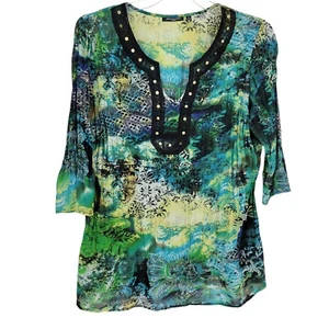 Y2K VTG Fairy Grunge Whimsigoth Tunic Blouse 1X steampunk tie dye moody edgy - Picture 1 of 4