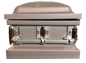 Beautiful Orchid/Silver 20ga Gasket casket - Picture 1 of 3