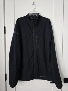 MARMOT BLACK FULL ZIP CHEST ZIP POCKET Windbreaker MEN'S JACKET SIZE 2XL - Picture 1 of 20