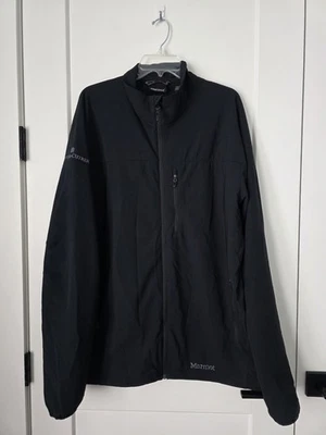 MARMOT BLACK FULL ZIP CHEST ZIP POCKET Windbreaker MEN'S JACKET SIZE 2XL - Image 1 of 4
