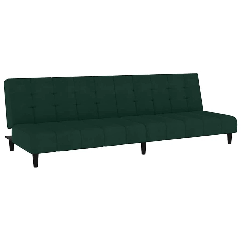 Sofá Cama Terciopelo Verde Oscuro (100% Poliéster), Madera, Plástico Compacto vidaXL Foto 1 de 1
