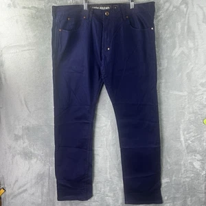 Pantalones para hombre marca Akoo talla 36 azul marino algodón spandex calce recto informales - Imagen 1 de 11