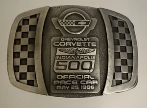 Fibbia cintura peltro Indy 500 Chevy Corvette ufficiale Pace Car 1986 363 di 500 - Foto 1 di 5