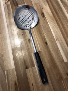Vtg  Ecko  Round Skimmer Spoon Chromium Plated with Black Nylon Handle - Picture 1 of 7