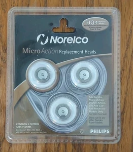 Norelco HQ4 Replacement Shaver Heads Silver Micro Action Lift & Cut NOS New - Picture 1 of 2