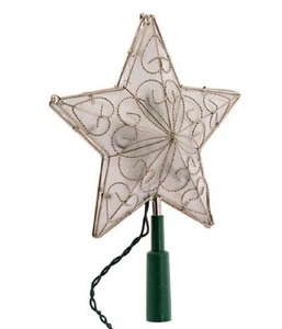 Topper de árbol de Navidad iluminado estrella plata 5 puntos decoración 8,5 pulgadas UL1857 nuevo - Imagen 1 de 1