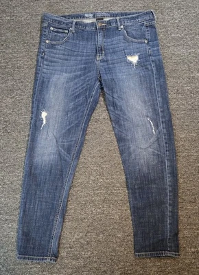 Pantalones de mezclilla Mossimo ajustados Boyfriend Rip Distress pierna recta mujer talla 14 Foto 1 de 4