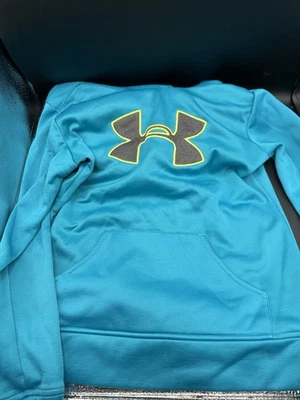 Under Armour YLG Youth Hoodie Teal Loose Fit Pullover Sweatshirt Boys - Image 1 of 3