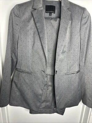 Traje Pantalón Mujer Banana Republic Gris con Lunares Negros Pantalones Ryan Entrepierna 30 Talla 0 Foto 1 de 4