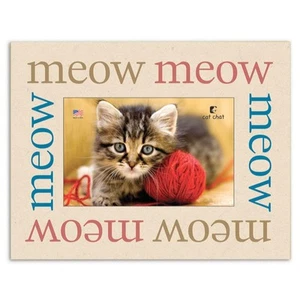 Dog Speak Cat Lover Picture Frame - "Meow Meow Meow" - Made in the USA - Picture 1 of 1