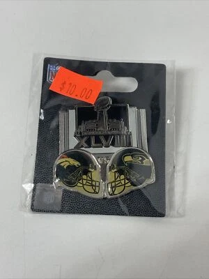 🔥NFL SEATTLE SEAHAWKS SUPER BOWL XLVIII CHAMPIONSHIP  SEAHAWKS vs BRONCOS PIN - Image 1 of 2