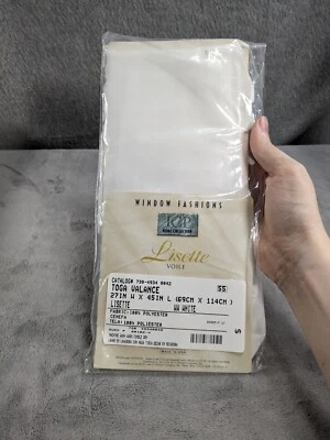 Painel cortina cortina cortina branca vintage JC Penney Lissette 27 x 45 - Imagem 1 de 2