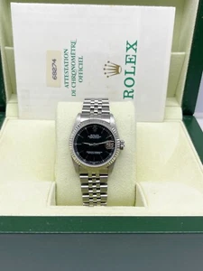 Rolex Datejust Midsize 31mm 68274 Black Dial Steel 18K White Gold Box Paper - Picture 1 of 6