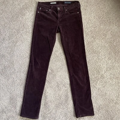 AG Adriano Goldschmied 女式 4 The Stevie 紫色修身直筒灯芯绒裤子 — 第 1/4 张图片