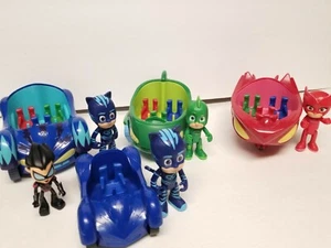 PJ Masks Lot Figures with Vehicles Cars Gekko Catboy Romeo Owlette   - Picture 1 of 6