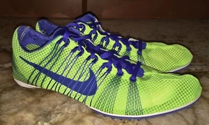 NIKE Zoom Victory 2 Volt Yellow Middle Distance Track Spikes Shoes NEW Mens 12.5 - Picture 1 of 5