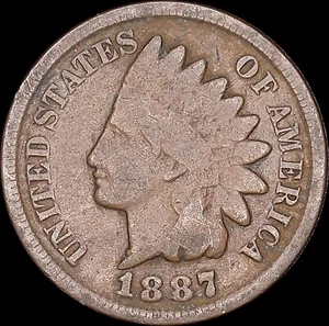 1887 1C Indian Head Cent Uncertified Circulated BN - Picture 1 of 2