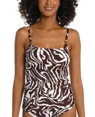 La Blanca X4906 Womens Lingerie Strap Tankini Swimsuit Top, Java Brown, 8 - Image 1 of 4