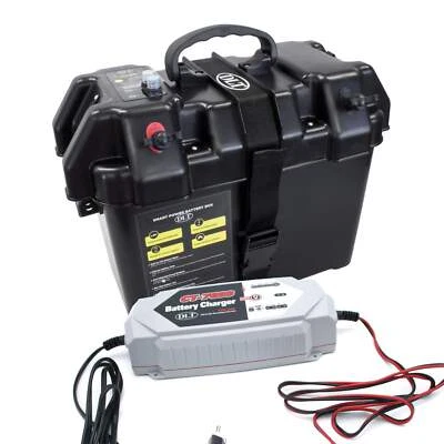 DLT Power Box Set mit 12V/24V Digital Ladegerät Batteriebox Batteriekasten