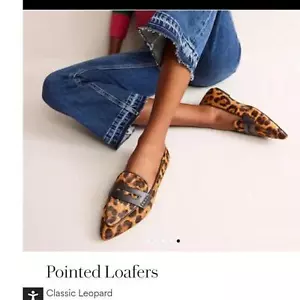 New Boden calf hair leopard pointed classic loafer 42 - Picture 1 of 3