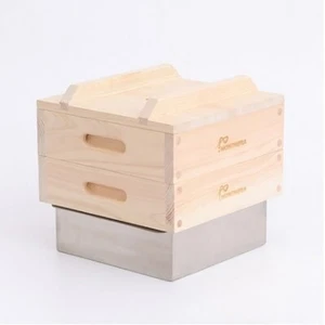 Square edge Square 11.2 Inch Handmade Bamboo Steamer - Picture 1 of 11