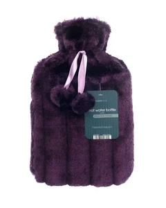 Botella de Agua Caliente Grande 2L Goma Natural Cálida Imitación Piel Espeluznante Pom Cubierta Regalo - Imagen 1 de 1