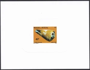 Wallis & Futuna Sc323 Seashell Sea Snail, Conus vexillum, Flag Cone Deluxe Proof - Picture 1 of 1