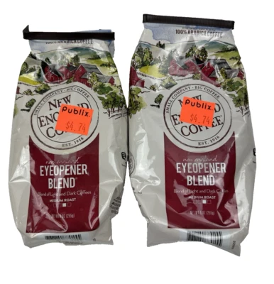 (2) New England Coffee, Eyeopener Blend Medium Roast Ground Coffee, 11 Ounce Bag - Imagem 1 de 4