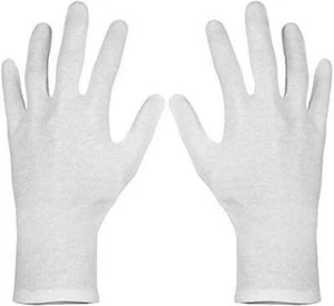Guanti Cotone Bianco per Idratante Mani Secche Cosmetici Eczema 12 Paia XL Gioielli - Foto 1 di 12