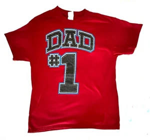 Camiseta para hombre #1 Día del Padre Gildan roja algodón pesado talla L - Imagen 1 de 4
