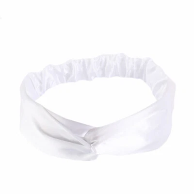 Elastic Stretch Turban Head Wrap Silk Satin Cross Headbands Bandanas Hair Band  - Image 1 of 4