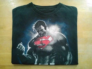 Superman T-Shirt 22x27 inches Black Blue Comic Size L/XL - Picture 1 of 1