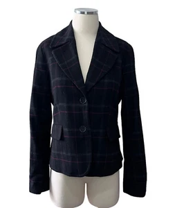 Talbots Tartan Plaid Women's Wool Two Button Blazer Size 8 Academia - Picture 1 of 8