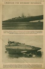 Document ancien échouage d'un sous-marin britannique 1919  issu magazine