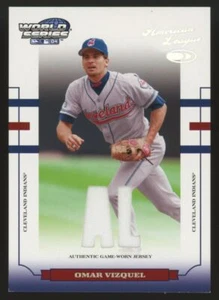 2004 Donruss World Series Material Fabric AL/ NL Omar Vizquel 078/250 Cleveland - Picture 1 of 2