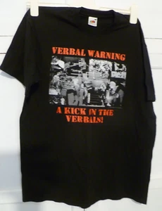 VERBAL WARNING Kick in The Verbals LP Black T Shirt Local NOTTINGHAM PUNK ROCK - Picture 1 of 3