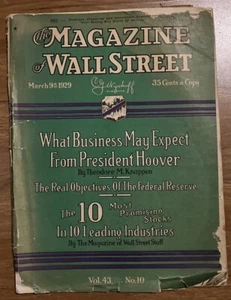 1929 Magazin der Wall Street Wyckoff Band 43 # 10 Vorspiel zur Großen Depression - Bild 1 von 6