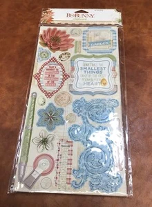 Bo Bunny Chipboard Scrapbook 47 Piece Garden Journal NEW - Picture 1 of 5